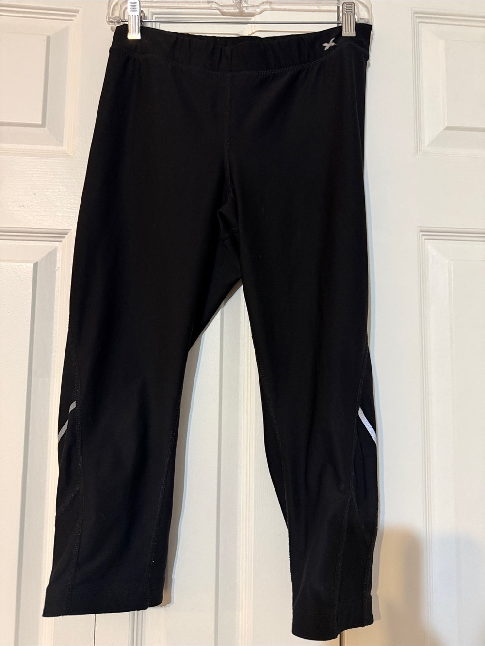 Xersion Black Track Capris with Reflective Trim